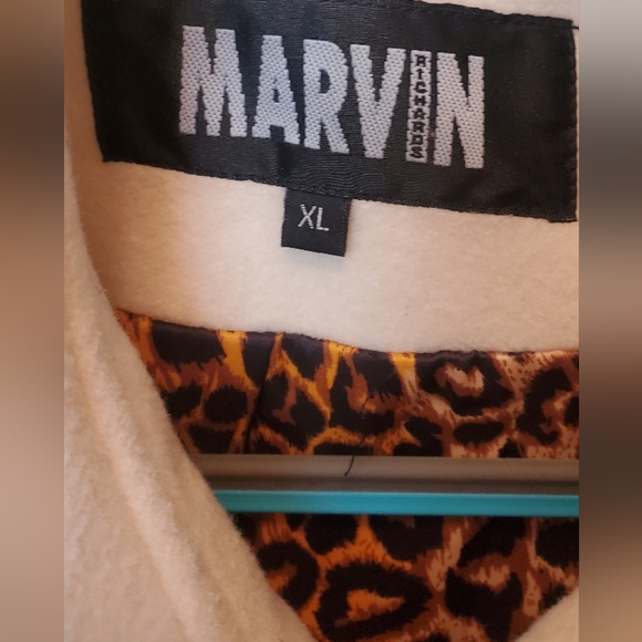 Marvin Richards Cream Wool Blend Long Coat XL - Picture 5 of 11